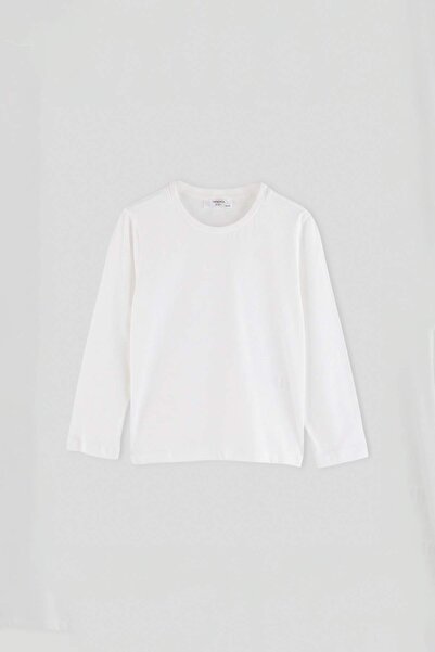 TRENDYOLKIDS Ecru Plain Knitted T-Shirt Tkdaw27Ts00003