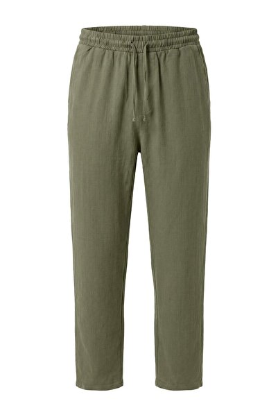 Trendyol Collection Khaki Elastic Waist Straight Men's Trousers Tmnss26Pl00040
