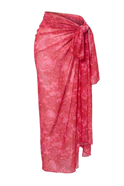 Trendyol Kollektion Rosa-Mehrfarbiger geometrischer Midi-Pareo aus Webstoff, ...