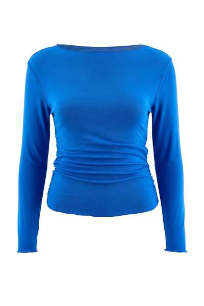 Trendyol Curve Saks Straight Fitted/Fitted Bodycon Gathered Detailed Stretch ...