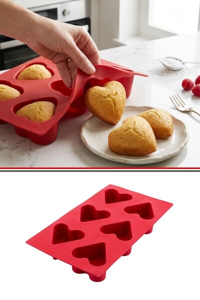 6-Piece Heart Muffin Cookie and Cake Mold