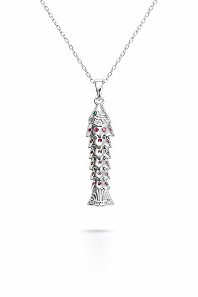 Clariss 316L Steel Chain Silver Color Fish Model Zircon Stone Women's Necklace