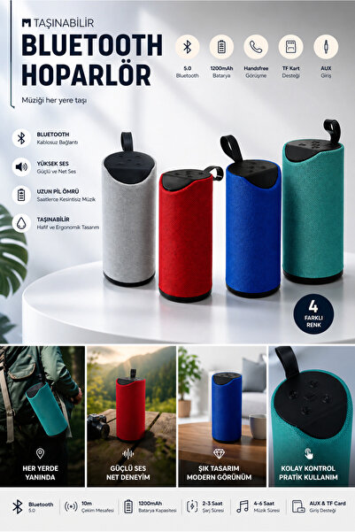 nextbuy Taşınabilir Kablosuz Hoparlör Bluetooth FM Radyo Aux/Usb/Sd Kart Giri...