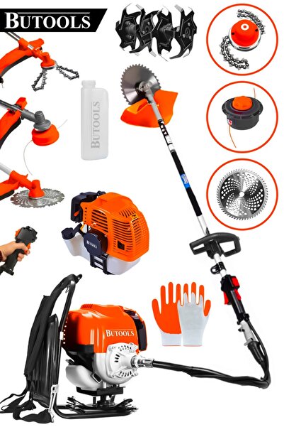 BUTOOLS BS-24 Sırt Tipi Benzinli Motorlu Ot Çalı Tırpanı Çim Biçme Makinesi T...