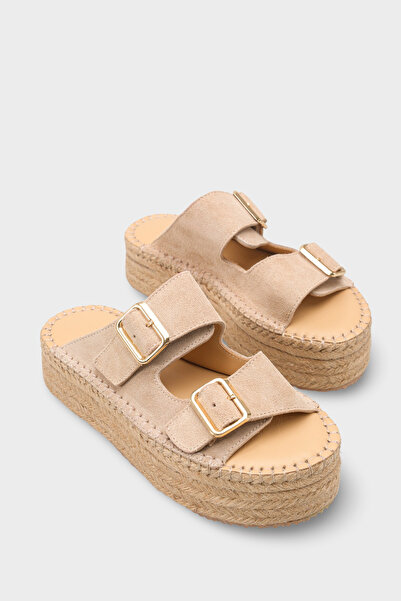 Capone Outfitters Γυναικείες παντόφλες Joellyn από γνήσιο δέρμα σουέντ με σόλ...