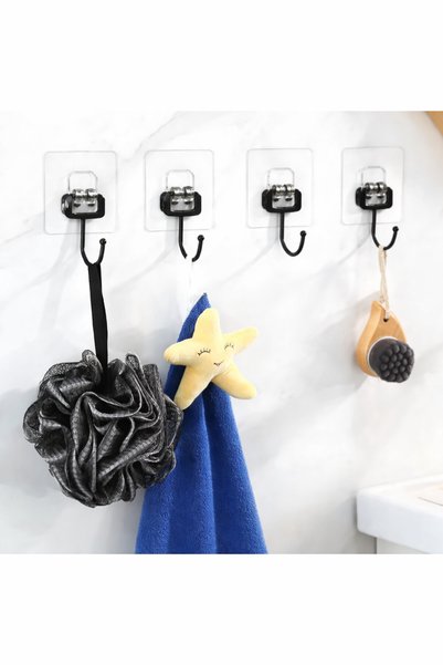 Roichil 10 Pieces of Strong Adhesive Transparent Wall Hangers That Stick to Walls and Cabinets