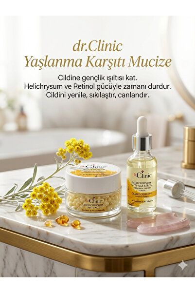 Dr. Clinic Ölmez Çiçeği Otu Helichrysum Cilt Yenileyici Set (Serum, Krem)