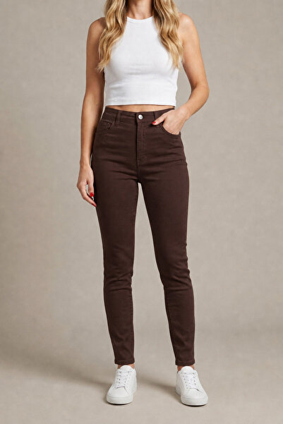 FlexiFit Dar Paça Yüksek Bel Kadın Jean Slim Fit Kot Pantolon – Denim, Şık, G...