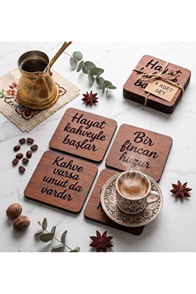 NOSTA 4-Piece Coffee, Tea Coasters (with Protection Box Gift)