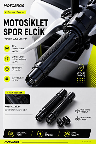 Motobros Motosiklet Barracuda Siyah Spor Elcik Motor Elcik Motosiklet Aksesuar