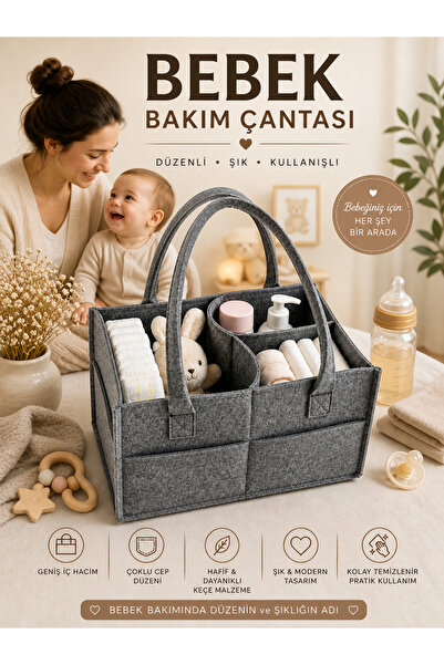 Çınar Ev Tekstil حقيبة تنظيم مستلزمات الأم والطفل - متعددة الأقسام، محمولة، أ...
