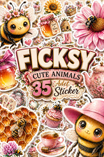 Ficksy مجموعة ملصقات النحلة اللطيفة - 35 قطعة من الملصقات