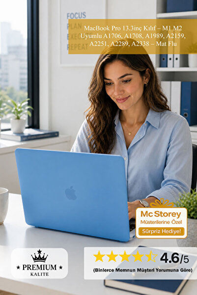 Mcstorey MacBook Pro 13.3inç Kılıf – M1 M2 Uyumlu A1706, A1708, A1989, A2159,...