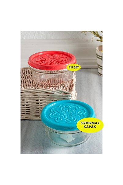 abnturk Sızdırmaz Vakum Kapaklı 2 Adet Yuvarlak Cam Saklama Kabı 420cl x 2 Ad...