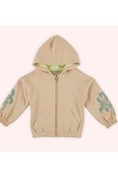 Panço Baby Girl Sweat with Sleeve Detail and Zipper Gk7040