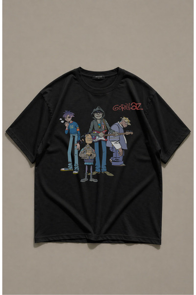 Fuddy Moda Unisex Gorillaz Štampano T-shirt , rok-metal muzika Štampano majica