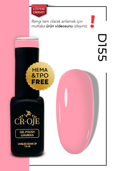 CROJE KALICI OJE Kalıcı Oje D155- Pembe (12 ML.)