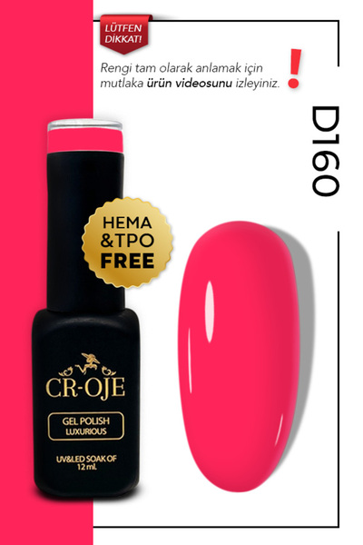 CROJE KALICI OJE Kalıcı Oje D160- Pembe (12 ML.)