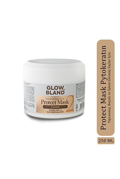 GLOW BLAND قناع ترميم الشعر - للشعر التالف ومعالج به مادة البيتو كيراتين