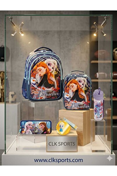 Frozen Okul Çantası , Beslenme Çantası , Kalem Kutusu Set - Anahtarlık Ve Sul...