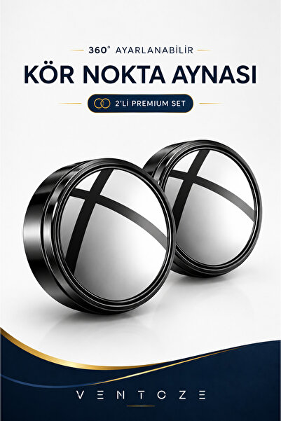 Ventoze 2'Li Ayarlanabilir Kör Nokta Ayna Seti | 360 Geniş Açı Yan Dikiz Park...