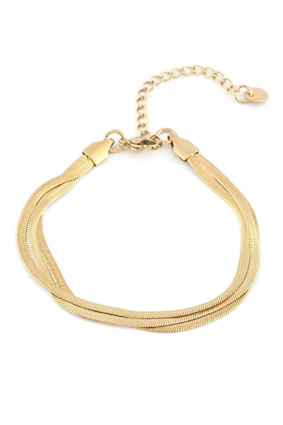 ÖZÇTAKI 316 L Stainless Steel Gold 3-Piece Italian Bracelet