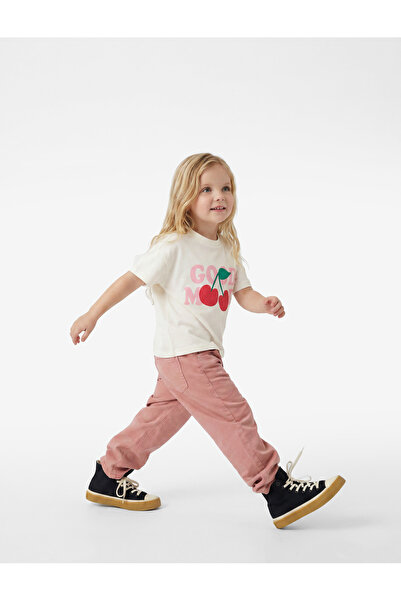 Koton Cotton Printed Ecru Baby Girl T-Shirt 6Smg10158Ak