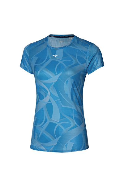 MIZUNO Tricou alergare dama Editie Limitata Paris DryAeroFlow-Albastru Deschi...
