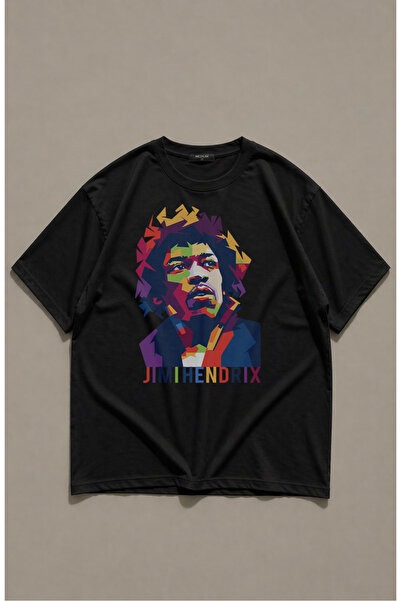 Fuddy Moda Μπλουζάκι με στάμπα Jimi Hendrix Unisex, Μπλουζάκι με στάμπα Rock-...