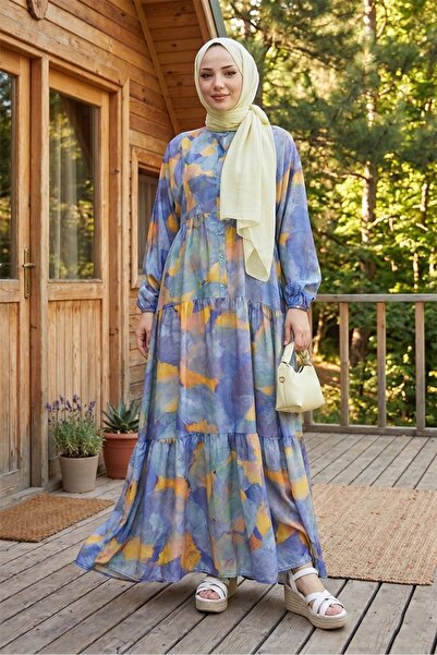Bestenur Rochie Hijab Calista cu mâneci liliac 1575 - violet