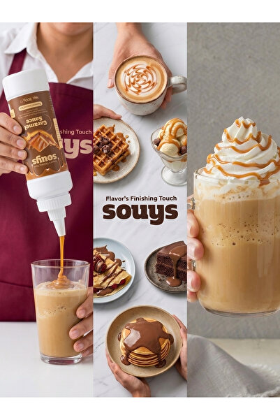 Souys Karamel Aromalı Tatlı Çikolata Sos 300 gr - Waffle & Krep & Pankek & Do...