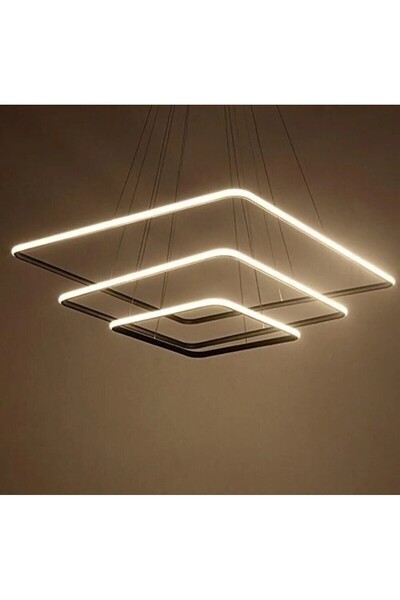 Home Modern Kare Siyah Kasa Günışığı Led Avize