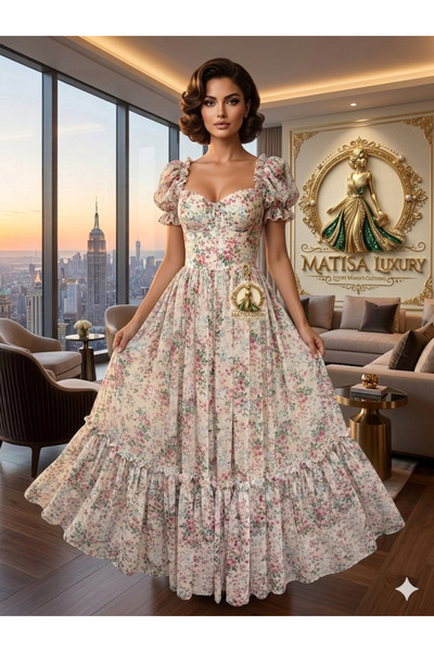 Matisa Luxury Pinterest Prenses Şifon Maxi Elbise