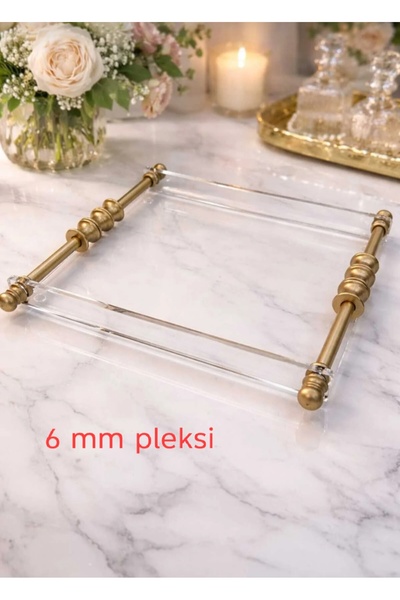 innossa pleksi dekorasyon Matte Gold Ringed Single Serving Size 19x23