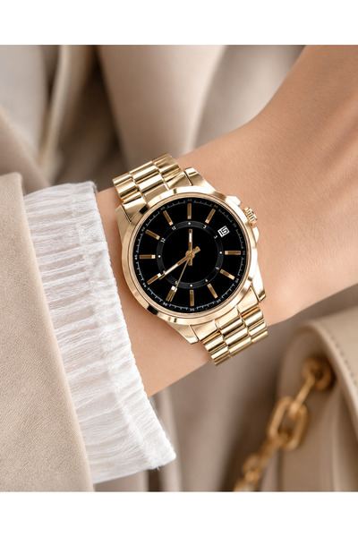 Weluxa Women's Wristwatch Gold Color with Calendar, Casual and Stylish Combin...