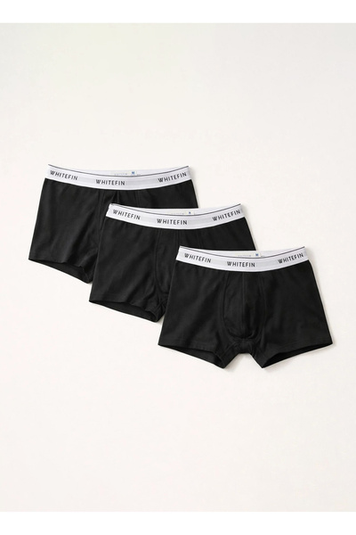 Whitefin Siyah Erkek Boxer BASİC BLACK BOXER 3-PACK