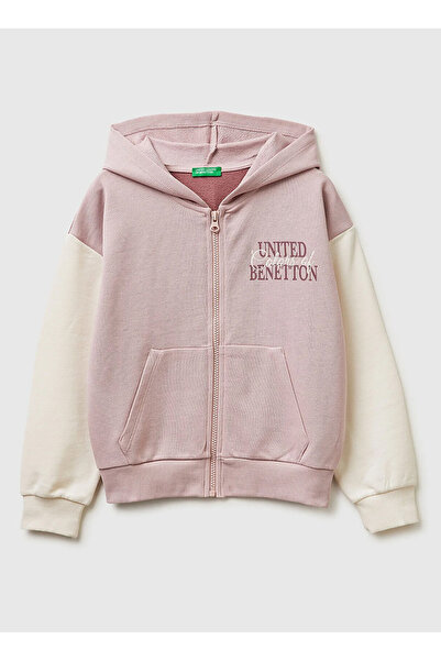 United Colors of Benetton Gül Kurusu Kız Çocuk Simli Sweatshirt 3J68C505X