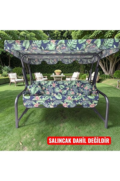 Genel Markalar 3 Kişilik Lüks Salıncak Kılıf Seti Süngersiz Yaprak Desen 164*...