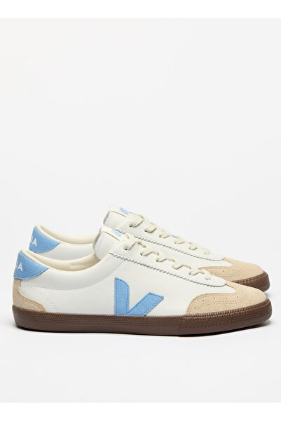 VEJA Beyaz Mavi Erkek Deri Sneaker Volley O.T. Leather