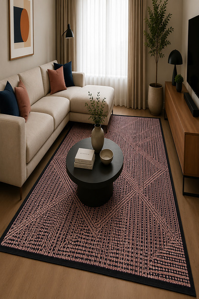 Prestij Home TEKSTİL Şönil Yıkanabilir Pamuk Kilim Salon Koridor Mutfak Halıs...