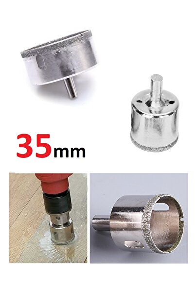 Depolife Cam Fayans Mermer Granit Delme Pancı Boru Tipi Elmas Karot Uç 35 mm