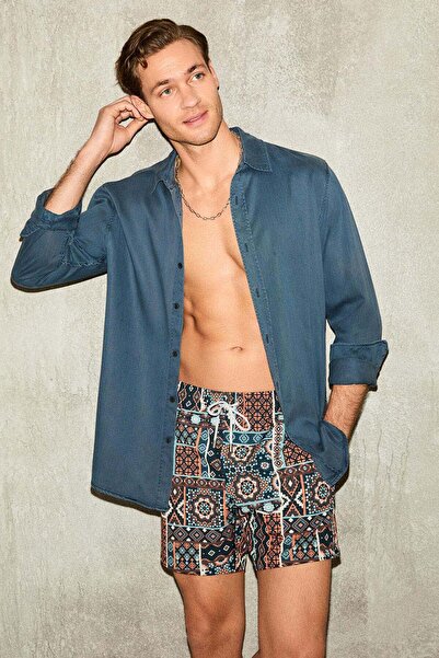 Kom Ethnic Patterned Swim Shorts