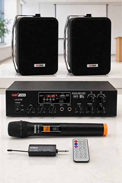 Lastvoice Black Large Plus Paket-1 Hoparlör Ve Anfi Anons Ses Sistemi Seti