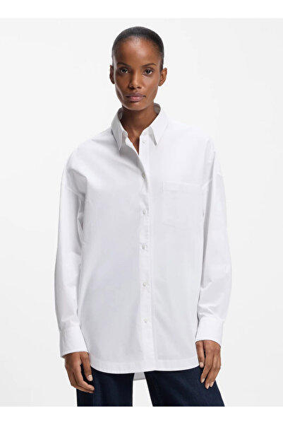 BOSS Beyaz Kadın Oversize Gömlek 50553532