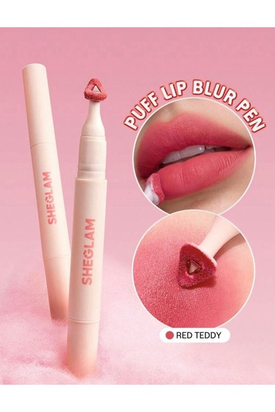 SHEGLAM Marshmallow Puff Lip Blur Pen -RED TEDDY(Mat Bitişli Yumuşak Dokulu D...