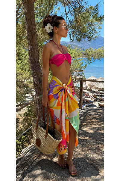 Bolder Pareo din satin cu model Elena Summer Sun (145*100)
