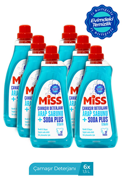 Miss SIVI ÇAMAŞIR DETERJANI ARAP SABUNU VE SODA ETKİLİ 1500 MLX6