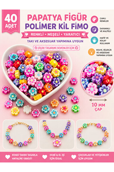 By MO Accessories 40 τμχ Πολυμερικός Πηλός Λουλούδι Φιγούρα Mix Fimo Figure Β...