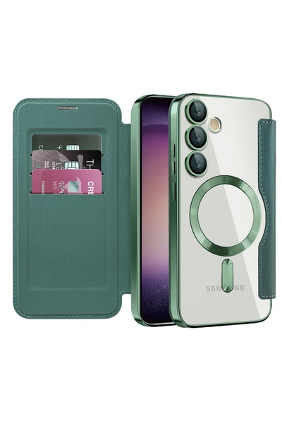 Techsuit Husă pentru Samsung Galaxy S23 Plus - SmartMag Book Case - Verde