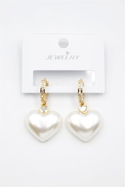 Generic Brand Pearl Heart Earrings - Gold